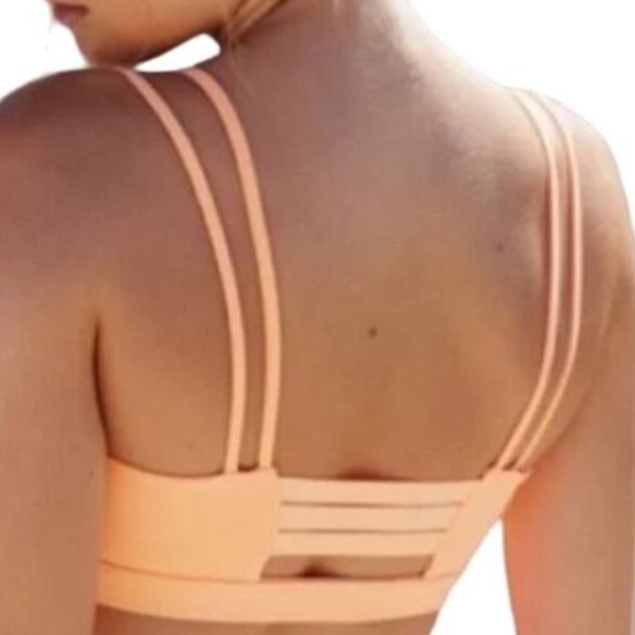 NEW Free People Movement Medium Idris Bra Peach Horizon Strapy - Picture 2 of 5